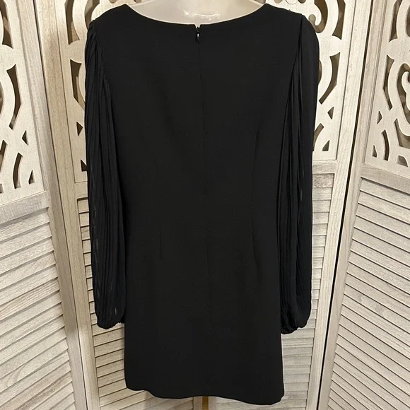 White House Black Market Black Pleated-Sleeve Midi Dress size 4 - Picture 5 of 6